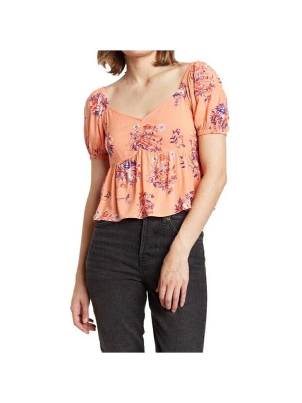 Abound women BNWOT cora floral puff sleeve top sz XXSmall NEW